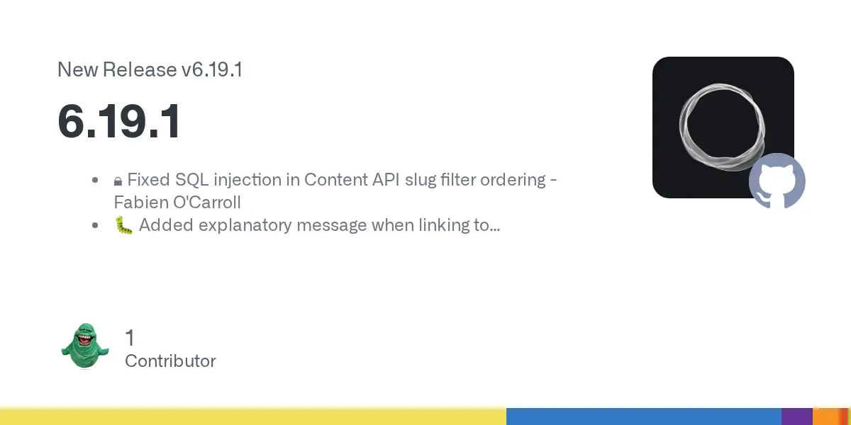 Preview image for Release 6.19.1 · TryGhost/Ghost