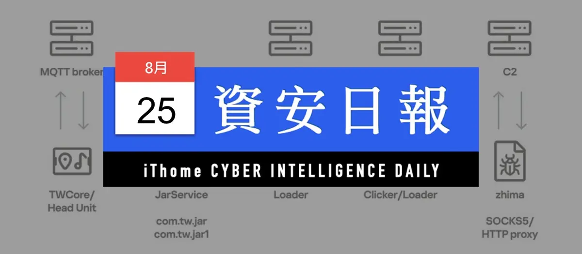 Preview image for 【資安日報】8月25日，安卓車載系統遭惡意軟體攻擊，駭客企圖將其用於非法代理伺服器服務及廣告詐騙
