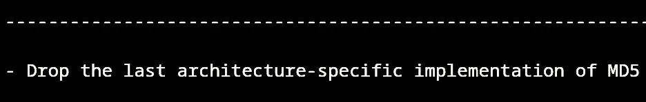 Preview image for Linux 7.2 Gets Rid Of The Last Optimized MD5 Implementation