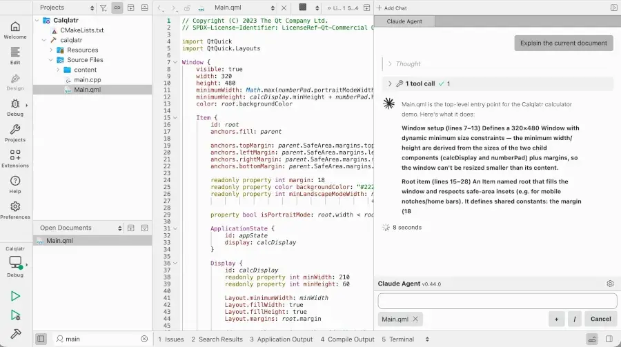 Preview image for Qt Creator 20 IDE Released With AI Agent Support