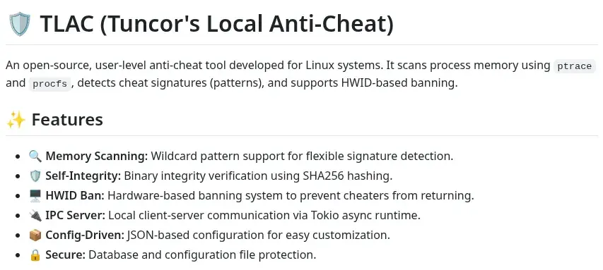 Preview image for TLAC Aims To Be An Open-Source Alternative To Kernel-Level Anti-Cheat Systems