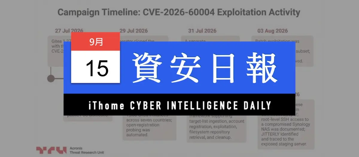 Preview image for 【資安日報】9月15日，中國駭客Red Heron利用Gitea重大漏洞攻擊臺灣等多個國家