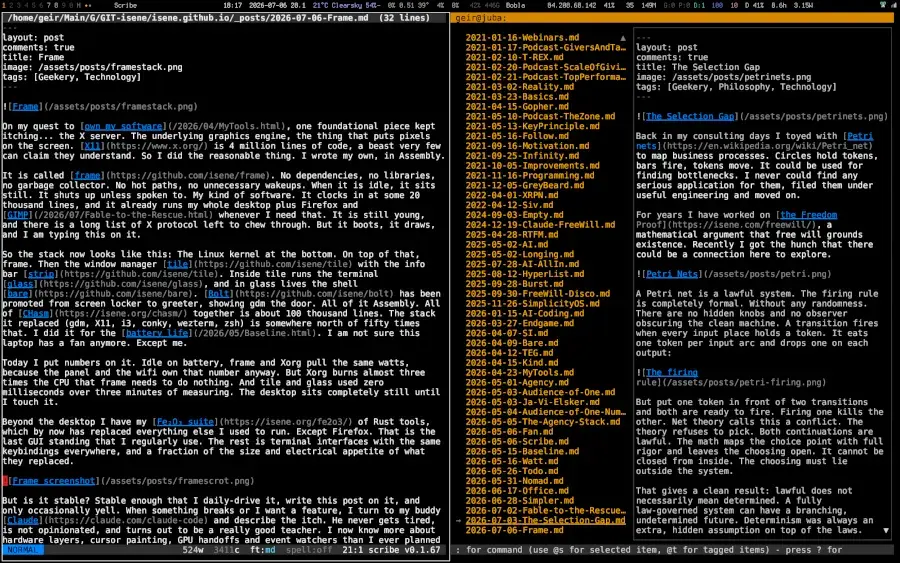 Preview image for Frame: A New X11 Server Implementation Written Entirely In x86_64 Assembly