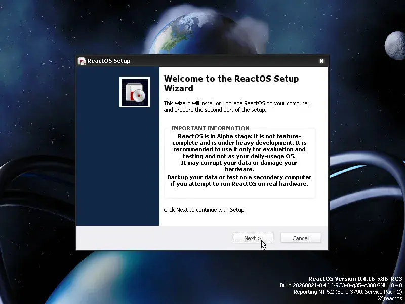 Preview image for ReactOS Lands Significant DirectX Stack Update From Wine For Enabling More Games