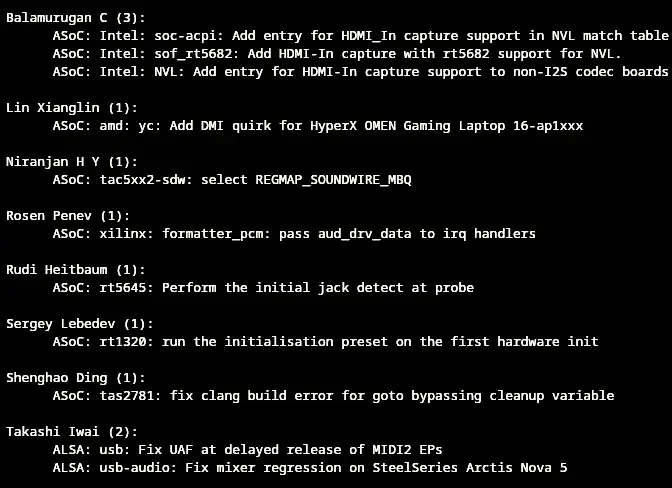 Preview image for Late Sound Fixes For Linux 7.2 Bring More Device Quirks, Intel Nova Lake HDMI-In Capture