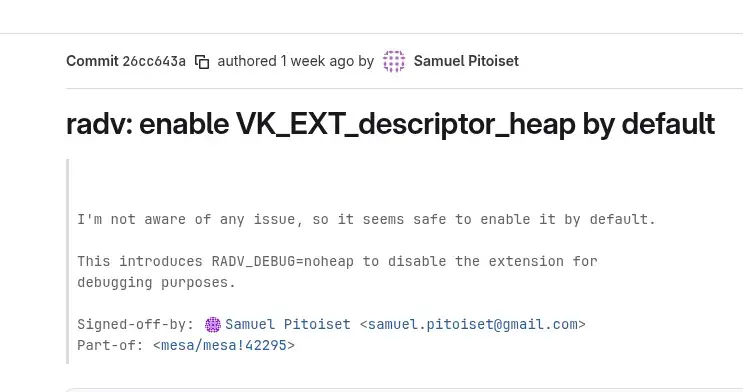 Preview image for RADV Enables Vulkan Descriptor Heap Support By Default