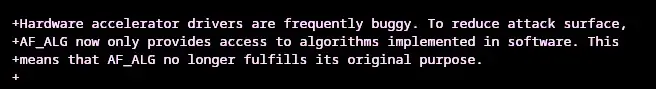 Preview image for Linux 7.2 Proceeding To Deprecate AF_ALG Due To "Massive Attack Surface", Drops Offloading