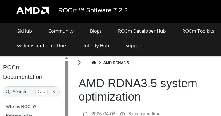 Preview image for AMD ROCm 7.2.2 Brings Optimization Guide For Ryzen AI / RDNA 3.5 Hardware
