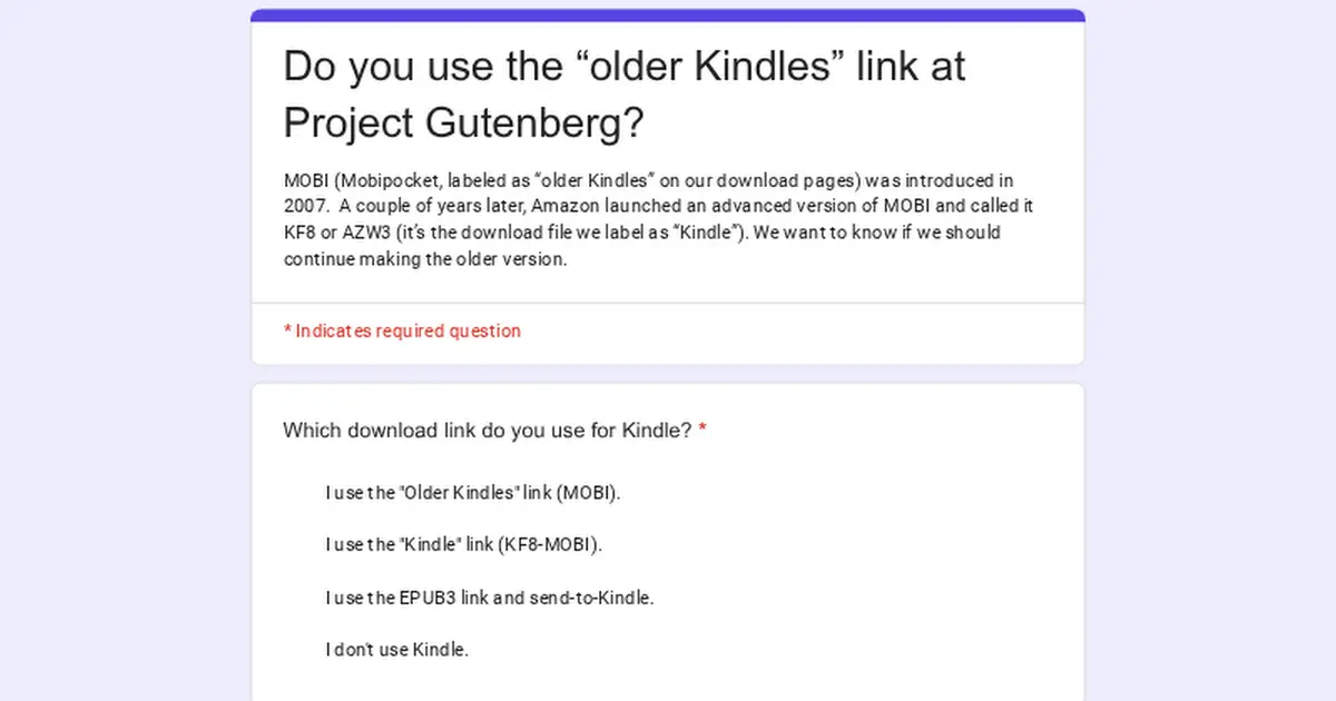 Preview image for Do you use the “older Kindles” link at Project Gutenberg?