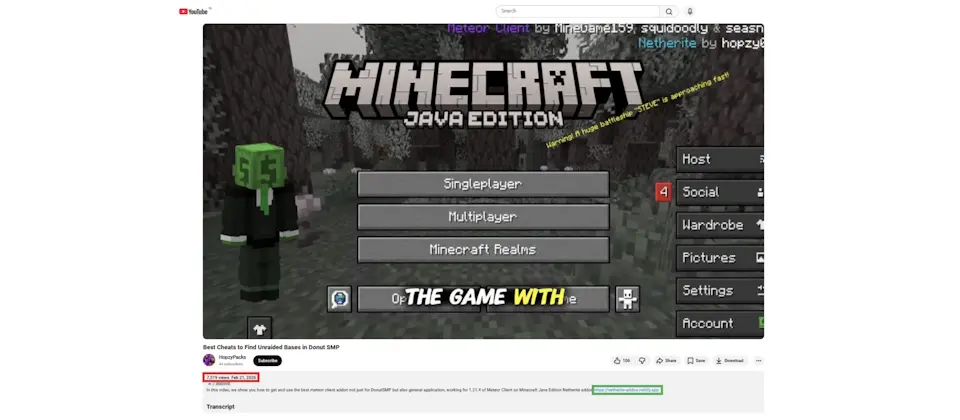 Preview image for Minecraft玩家遭惡意軟體WeedHack鎖定，逾11萬臺設備被感染