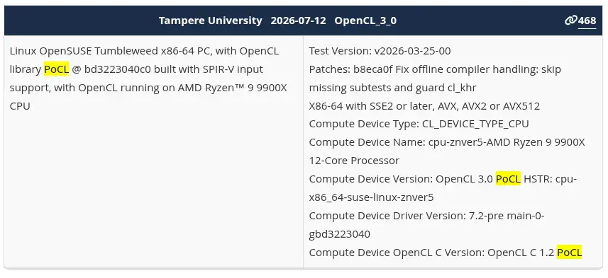 Preview image for PoCL 7.2-RC1 Brings Official OpenCL 3.0 Conformance On RISC-V &amp; x86_64 CPUs