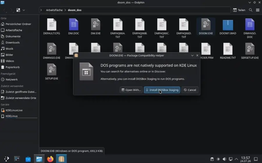 Preview image for KDE Linux Making For Easier First-Run Experience Of Java &amp; DOS Apps