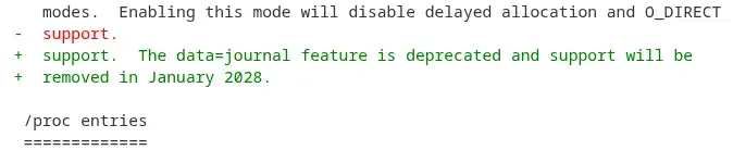 Preview image for EXT4 Deprecates Its Journaled "data=journal" Mode