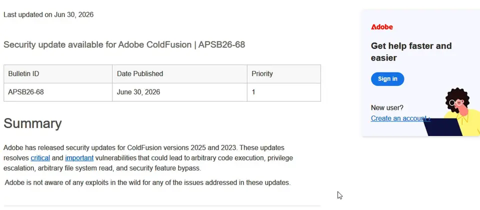 Preview image for ColdFusion與Campaign Classic用戶注意！Adobe緊急修補7項滿分重大漏洞