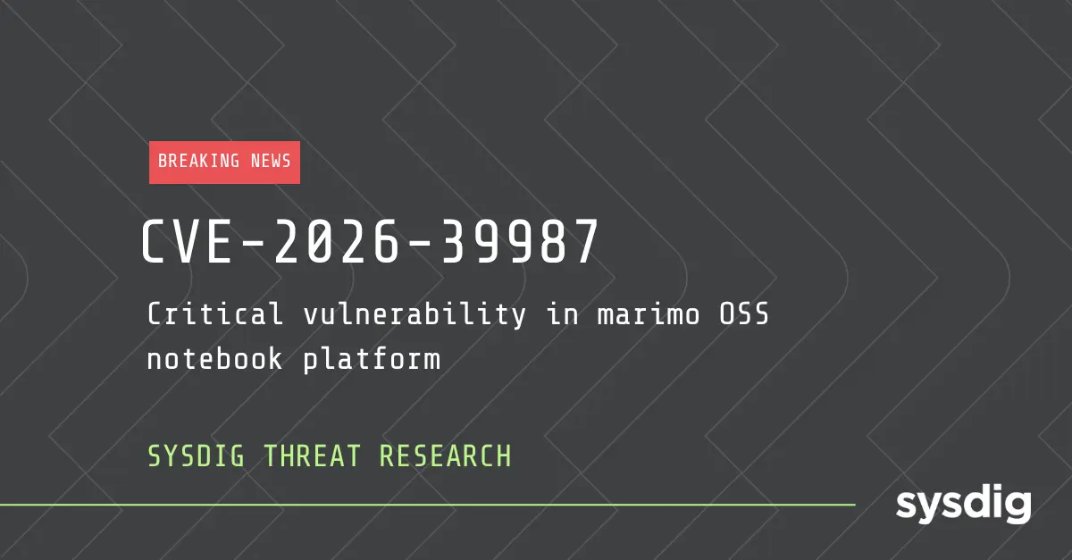 Preview image for Marimo OSS Python Notebook RCE: From Disclosure to Exploitation in Under 10 Hours | Sysdig