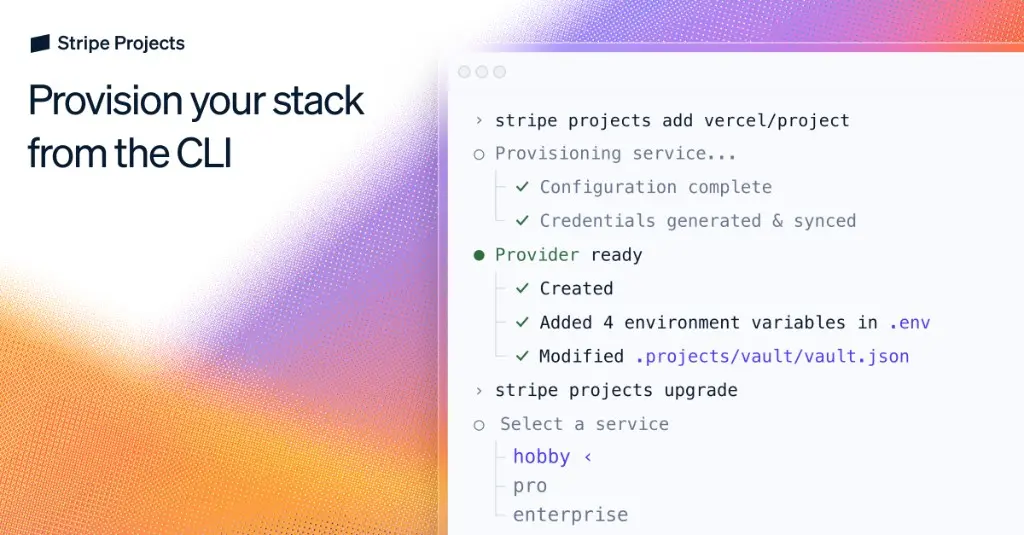 Preview image for Stripe Projects | Provision and Manage Services from the CLI