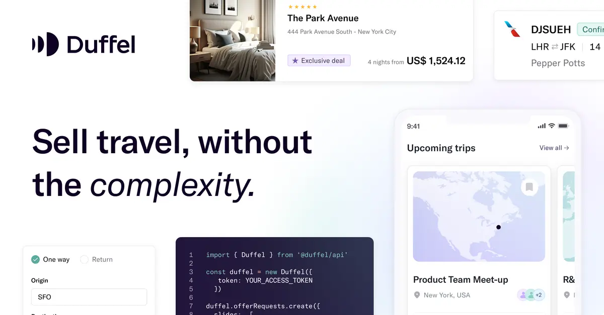 Preview image for Duffel - The best API to sell travel.