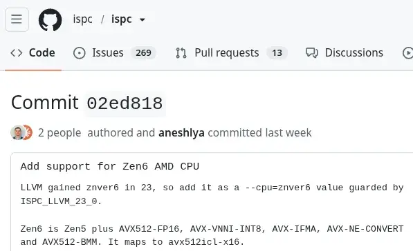 Preview image for Intel ISPC 1.32 Released With AVX10.2 &amp; APX Support, Even AMD Zen 6 Too