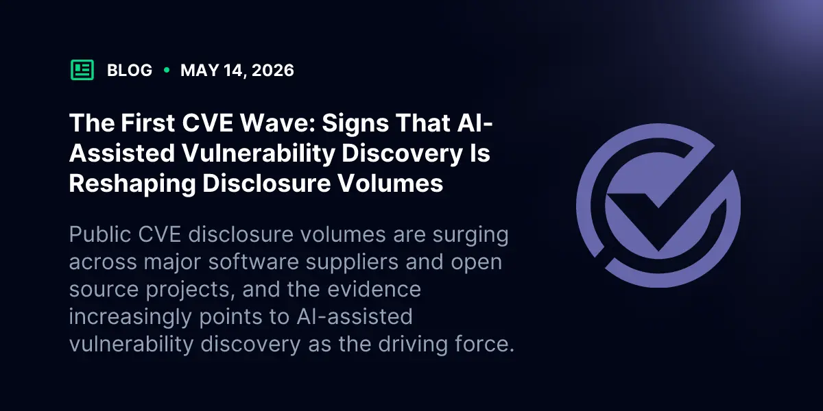 Preview image for The First CVE Wave: Signs That AI-Assisted Vulnerability Discovery Is Reshaping Disclosure Volumes  | Blog | VulnCheck