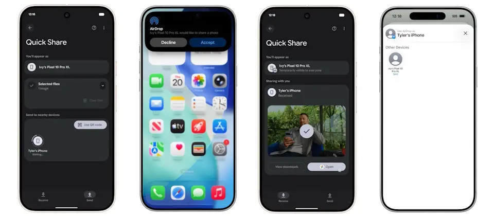 Preview image for Google更新Quick Share以與AirDrop互通，Android手機與iPhone可以互傳檔案了