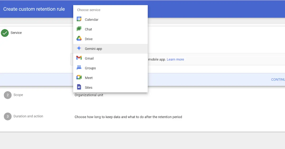 Preview image for Google Workspace Updates: Google Vault now supports retention rules and litigation holds for Gemini app