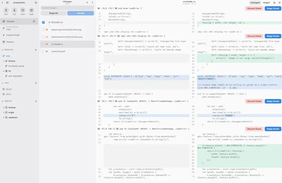 Preview image for Gitte As Git Client For GNOME Continues Maturing Quite Nicely