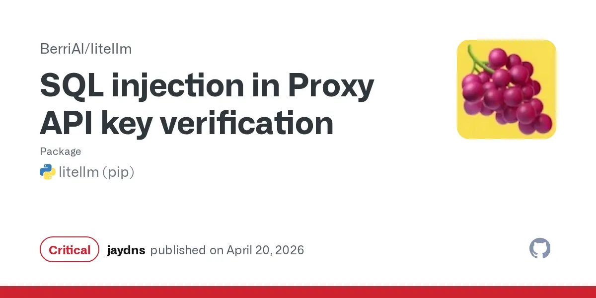 Preview image for SQL injection in Proxy API key verification