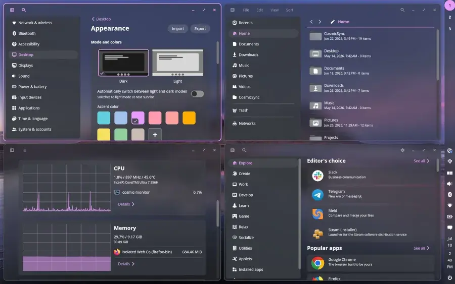 Preview image for COSMIC Epoch 1.5 Brings More Fixes &amp; Improvements To System76's Desktop