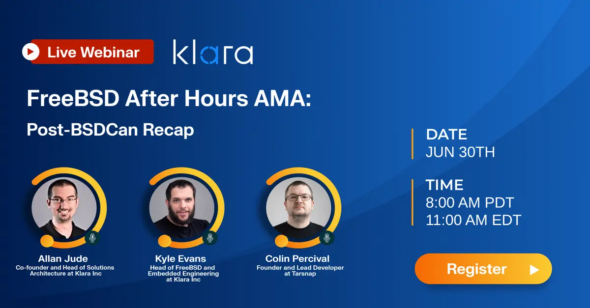 Preview image for FreeBSD After Hours AMA: Post-BSDCan Recap - Klara Systems