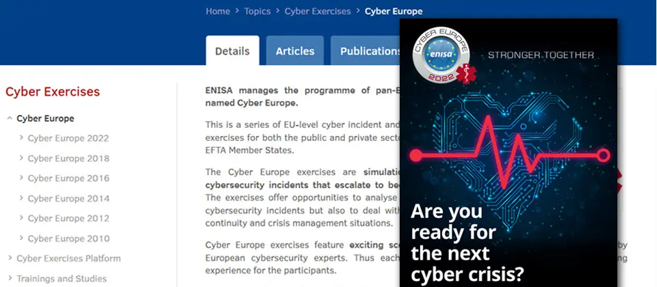 Preview image for 歐盟網路安全演練聚焦醫療領域，Cyber Europe 2022於6月登場