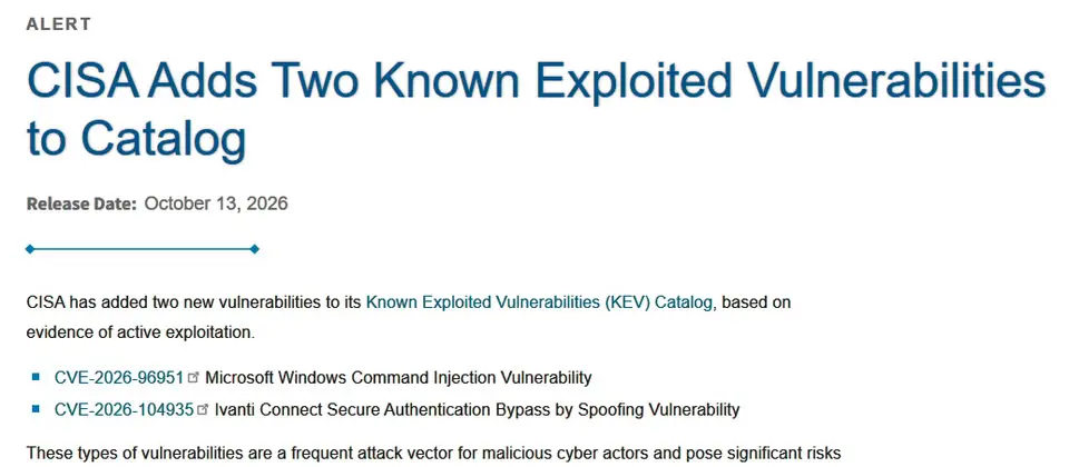 Preview image for 美國政府警告Windows、Ivanti SSL VPN零時差漏洞遭積極利用