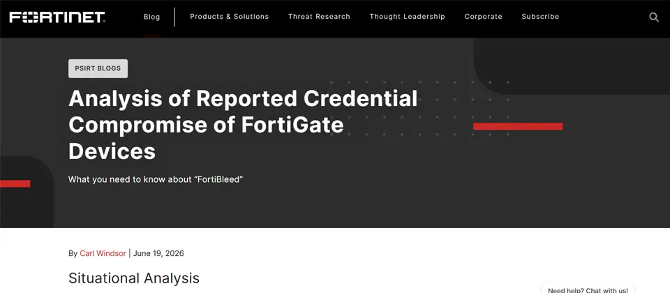 Preview image for Fortinet研判Fortibleed為舊資料再散布，並公布六大因應對策