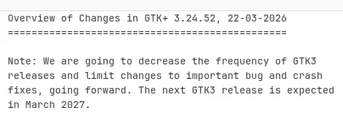 Preview image for GTK3 Toolkit Winding Down To One Release Per Year