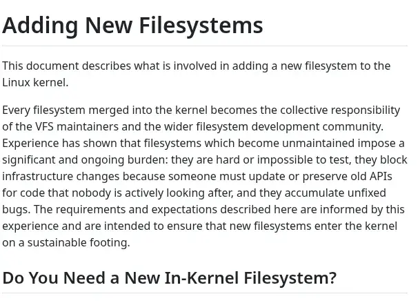Preview image for Linux Enacts Guidance To Tighten Acceptance Of New File-Systems Into The Kernel