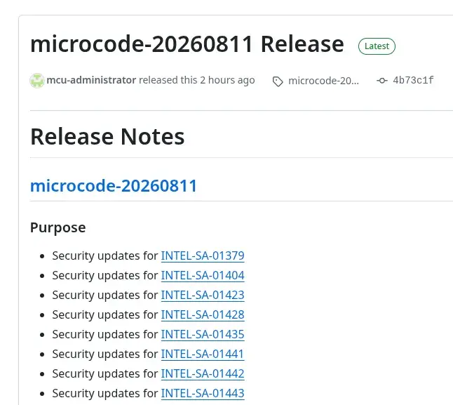 Preview image for Intel CPU Microcode 20260811 Release Fixes Eight Security Issues