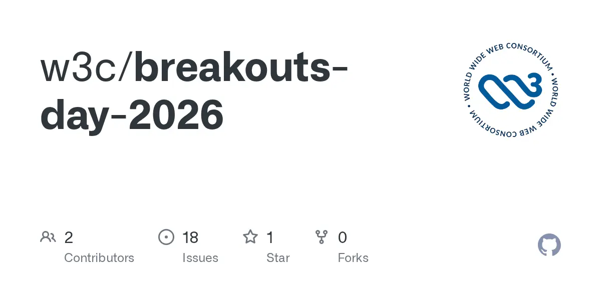 Preview image for GitHub - w3c/breakouts-day-2026