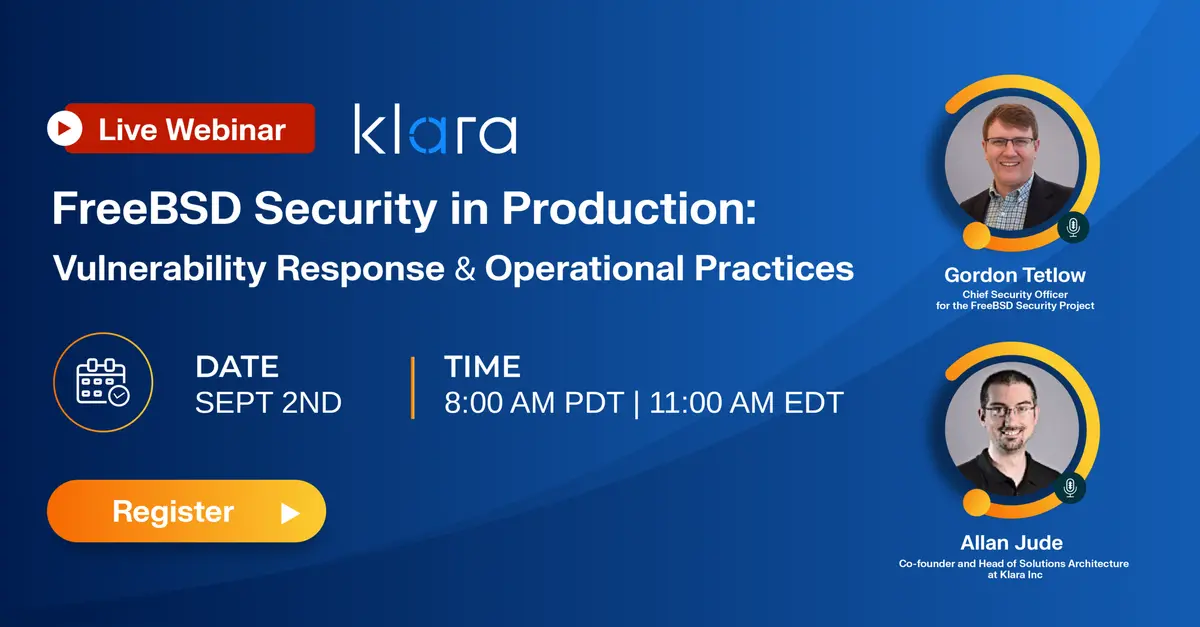 Preview image for FreeBSD Security Webinar: Hardening and Vulnerability Response