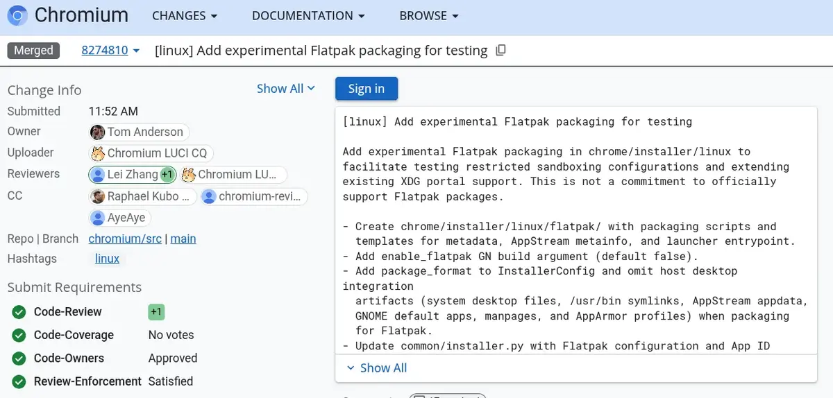 Preview image for Chrome/Chromium Experimenting With Flatpak Packaging