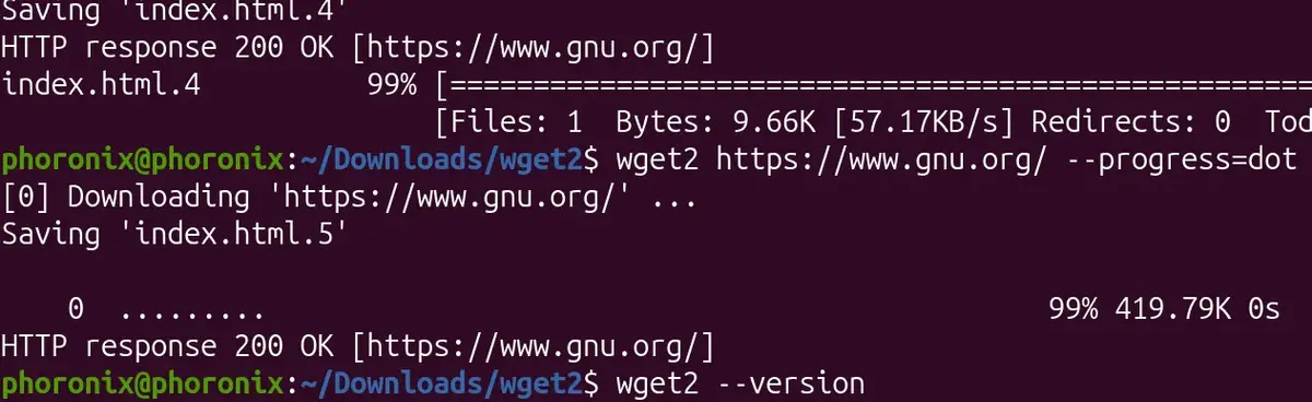 Preview image for GNU Wget 2.3 Released With --progress=dot, OS/2 Improvements