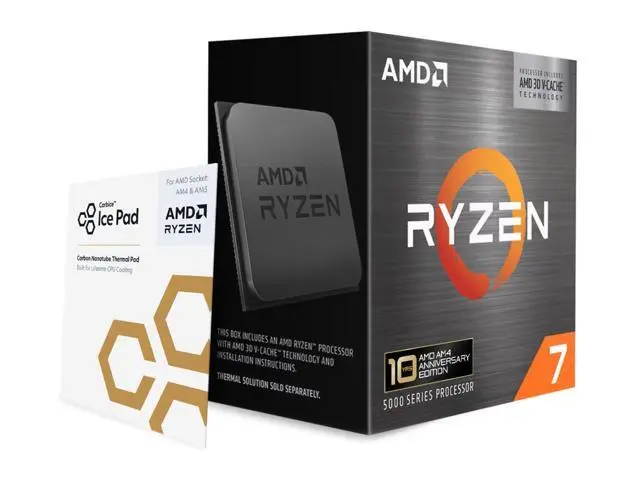 Preview image for AMD Ryzen 7 5800X3D 10th Anniversary Edition - Ryzen 7 5000 Series Vermeer (Zen 3) 8-Core 3.4 GHz Socket AM4 105W Desktop CPU Processor - 100-100000651POF - Newegg.com