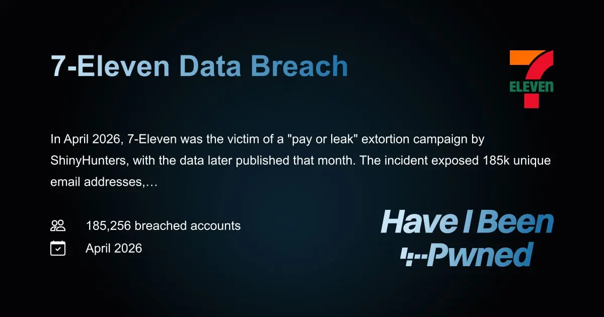 Preview image for Have I Been Pwned: 7-Eleven Data Breach