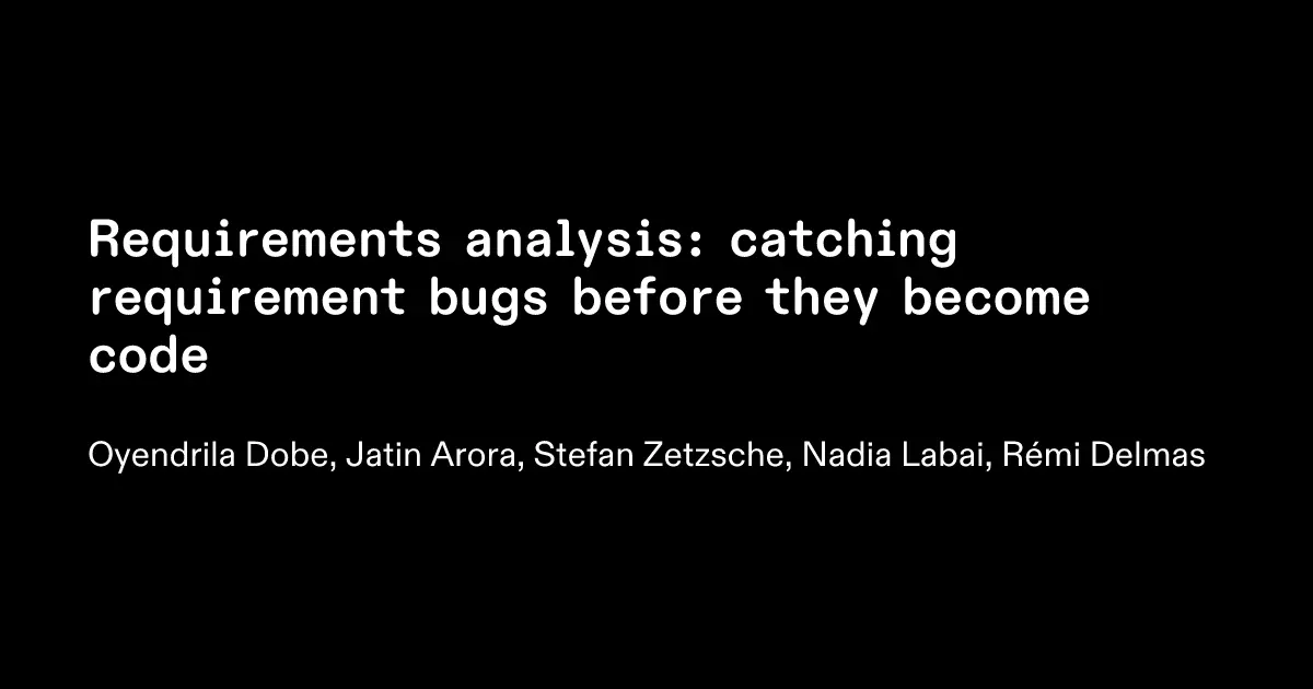 Preview image for Requirements analysis: catching requirement bugs before they become code